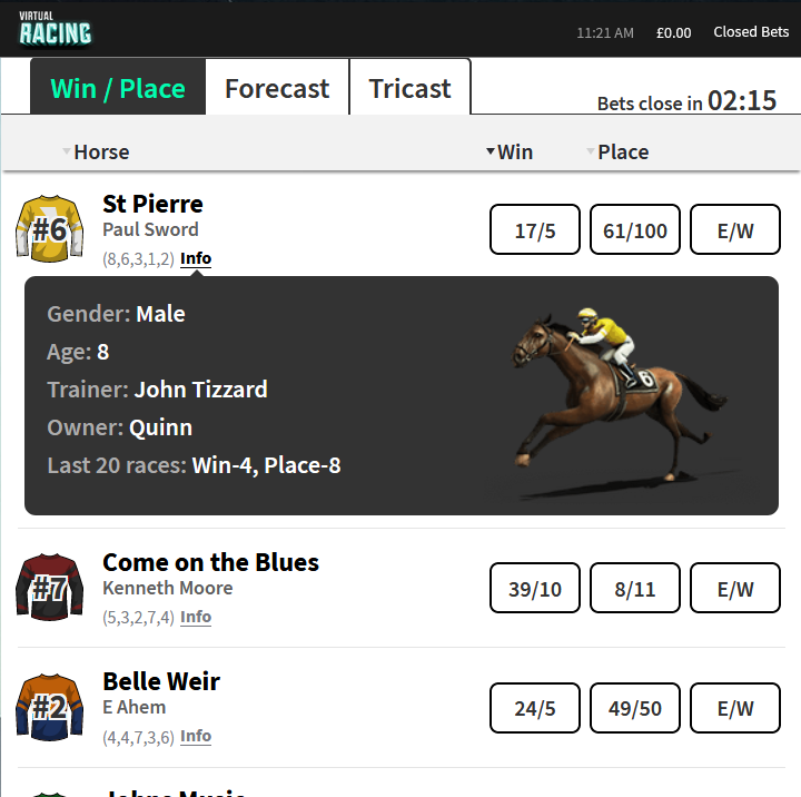 Bet on Virtual Horse Racing