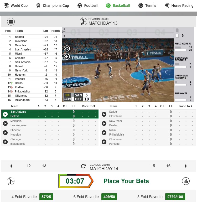 Bet on Virtual Basketball